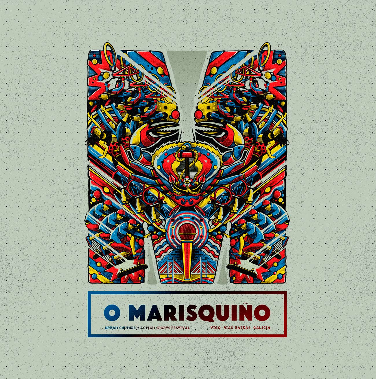 Illustration O Marisquiño skate event by Sr.Reny