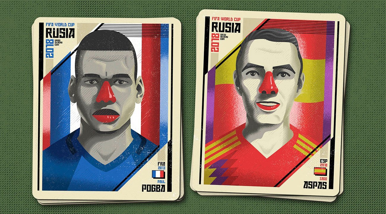 Illustration Mundial Rusia, Pogba and Iago by Sr.Reny